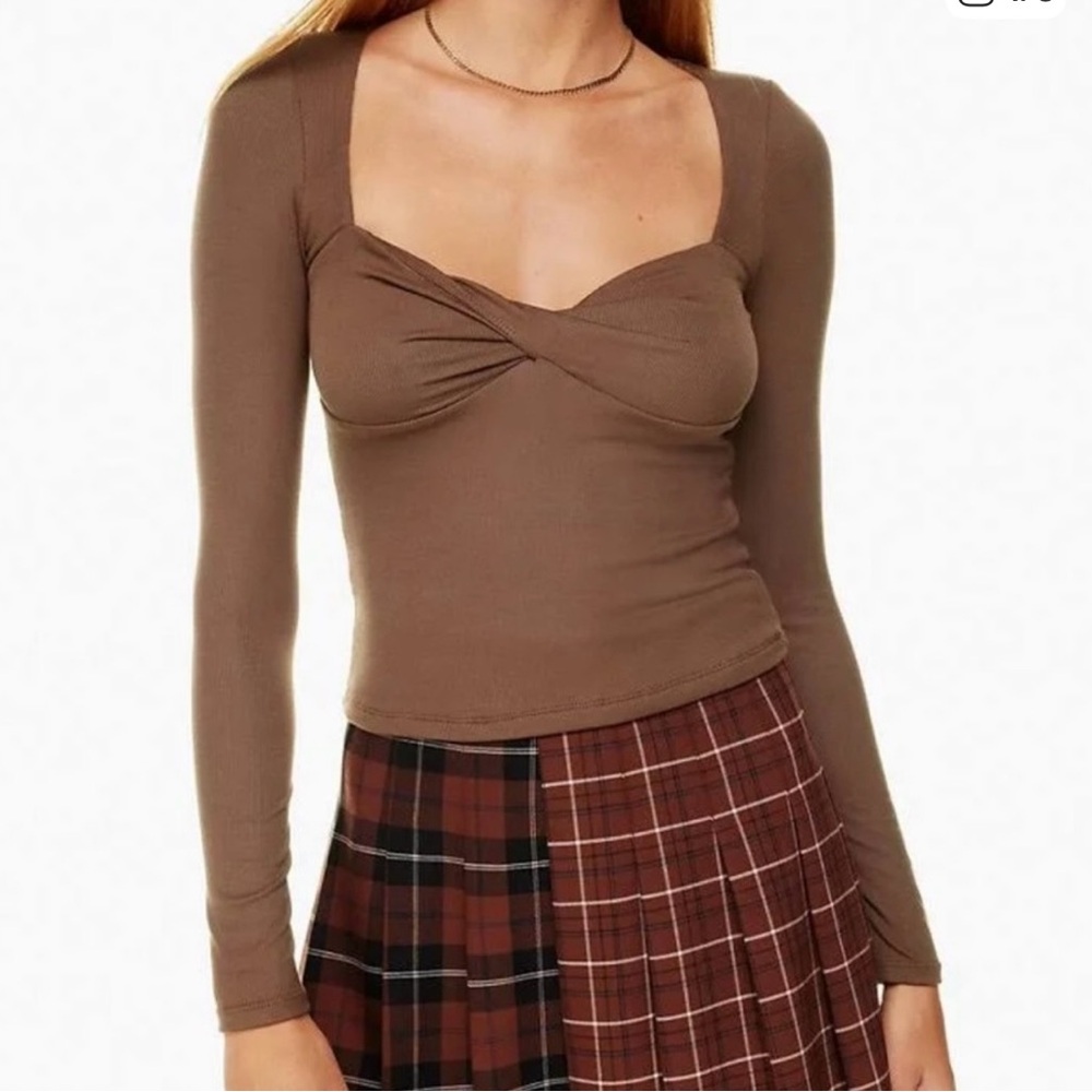 Aritzia Sunday Best Women’s Lula Long Sleeve Top Brown Size Small